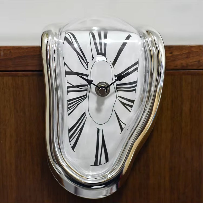Melting Clock Funny Art Design Nordic Surrealist Desk Table Clock Silent Home Decorative Melting Time Flow Creative Desk Clock