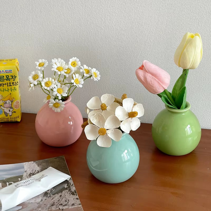 Mini Ceramics Vase Interior Accessories Ceramic Vase Desktop Ornament Flower Arrangement Vase Art Flower Vase Decorative Vase