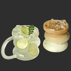 Creative Coffee Mug Heat Resistant Glass Mug with Handle Water Cups Milk Juice Big Handrip Drinking Glasses Mugs Coffee Cups