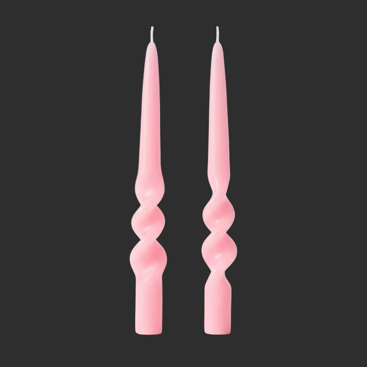 2PC Twist Taper Candles for Wedding Decoration Birthday Festival Table Decor Long Stick Nordic Unscented Handmade Candles