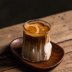 Stump Shape Glass Espresso Cups Anti-Scald Latte Coffee Mugs Transparent Glasses for Whisky Cocktail Drinkware