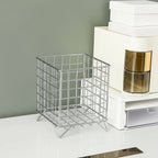 MINKYS Metal Desktop Storage Basket Box Office Cosmetics Makeup Storage Box Desk Organizer Stationery
