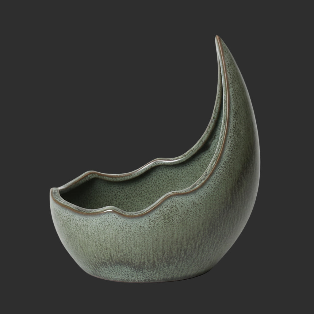 Rhinoceros Horn Shape Ceramic Flower Pot Green Plant Pot Succulent Planter Cactus Bonsai Pot Flower Container Home Decoration