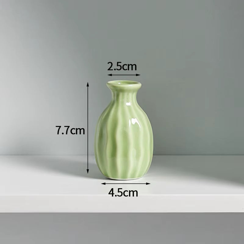 Mini Ceramics Vase Interior Accessories Ceramic Vase Desktop Ornament Flower Arrangement Vase Art Flower Vase Decorative Vase