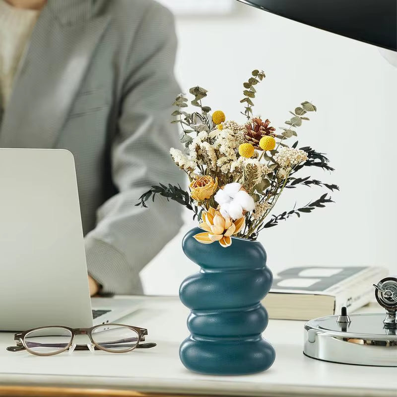 1PC Spiral Vase Home Vase Decoration Flower Decorative Twist Vase for Living Room Dining Table Office Holiday Party Decor