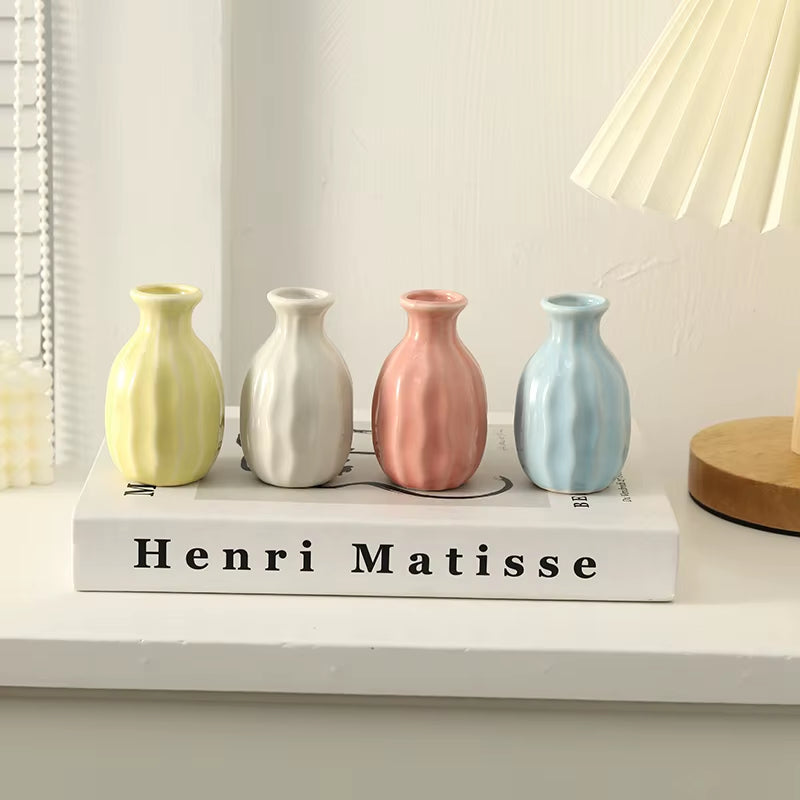 Mini Ceramics Vase Interior Accessories Ceramic Vase Desktop Ornament Flower Arrangement Vase Art Flower Vase Decorative Vase