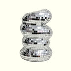 Disco Ball Spiral Vase Unique Glass Tiles Flower Bottle Disco Ball Planter Silver Mirror Vase Home Living Room Office Decor