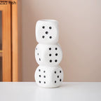 Creative Dice Shape Ceramic Vase Desk Decoration Flower Arrangement Artificial Flowers Decorative Vases Room Aesthetic Decor