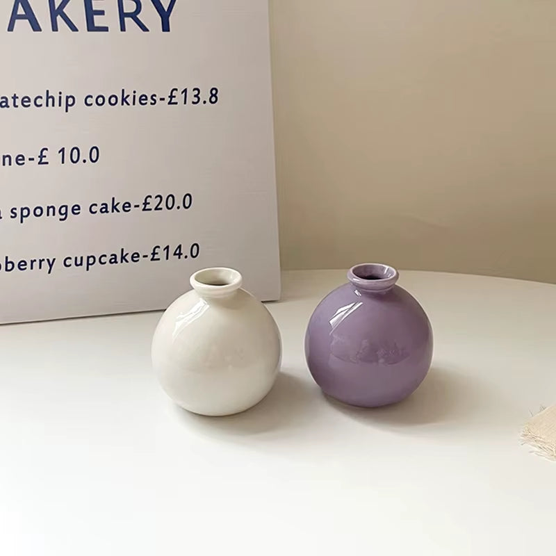 Mini Ceramics Vase Interior Accessories Ceramic Vase Desktop Ornament Flower Arrangement Vase Art Flower Vase Decorative Vase