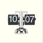 Flip Clock 24 Hours Large Number Battery Powered 304 Stainless Steel Electronic Tabletop Retro Flip Clock for Home Room Office