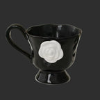 1Pc350Ml High-End Camellia Mug Exquisite Niche Design Ceramic Mug Afternoon Tea Camellia Ceramic Cup Mug Coffee Cup Gift Souveni