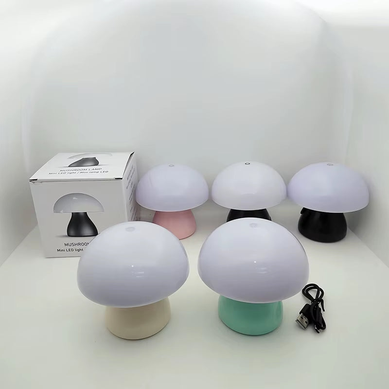 Mushroom Led Table Lamp Charging Touch Desk Coffee Bar, Hotel Bedroom Decoration, Nordic Creative Atmosphere, Small Night Light