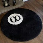 Halloween 8 Ball Rug Indoor Home Decoration Spooky Halloween Gifts 8 Ball Accent round Tufting Soft Rug Horror Movie Mat