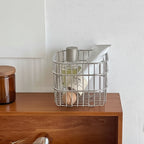 MINKYS Metal Desktop Storage Basket Box Office Cosmetics Makeup Storage Box Desk Organizer Stationery