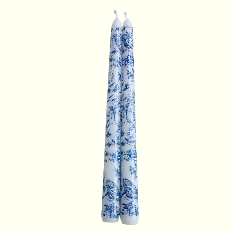 2Pcs/Box Long Scented Candles Chinese Hand-Painted Blue and White Porcelain Candle Soy Wax Candles Party Wedding Home Decor