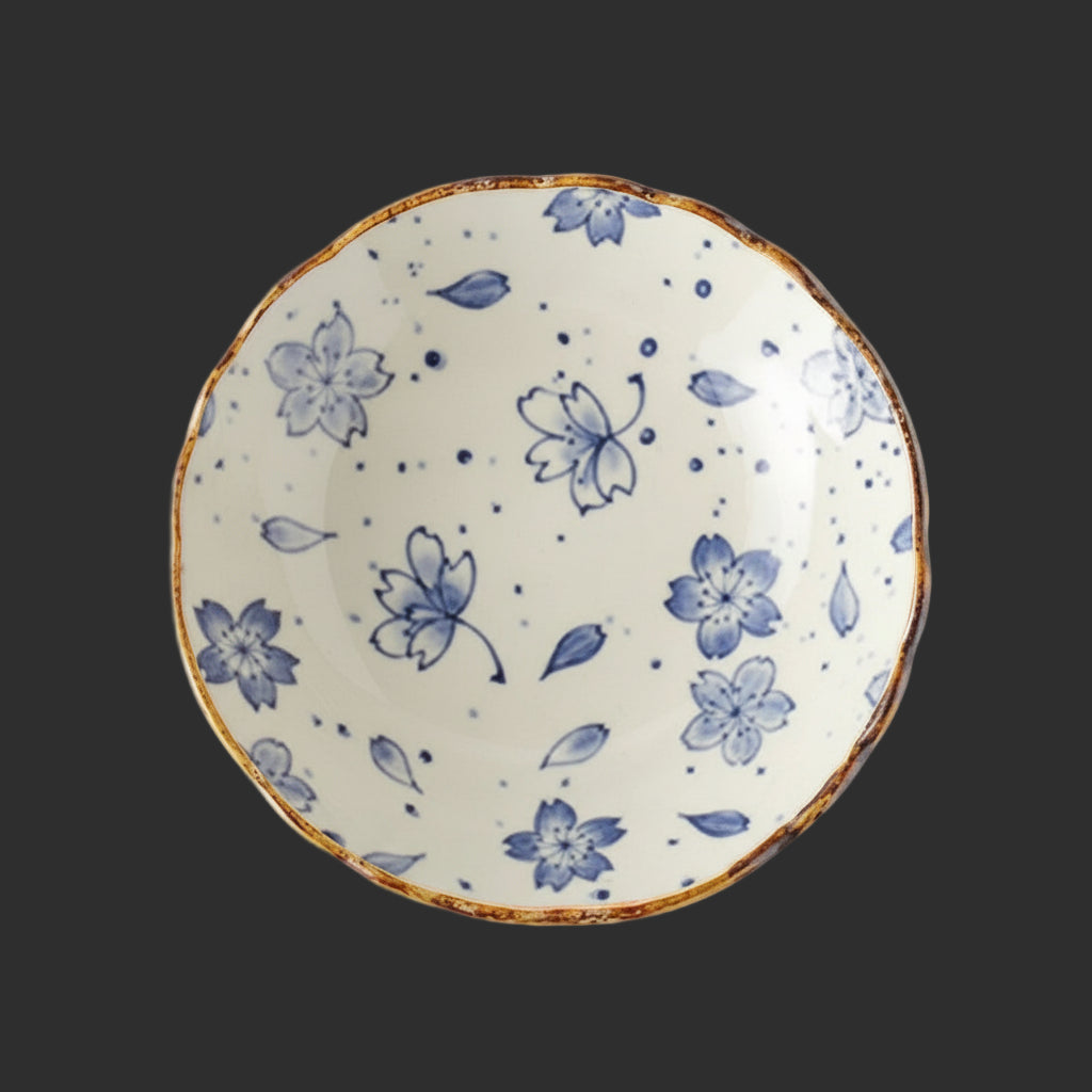 7.5Inch Japanese Household Noodle Bowl Ceramic Soup Bowl with Handle Salad Pasta Bowl Kitchen Tableware Microwave Oven Bakware