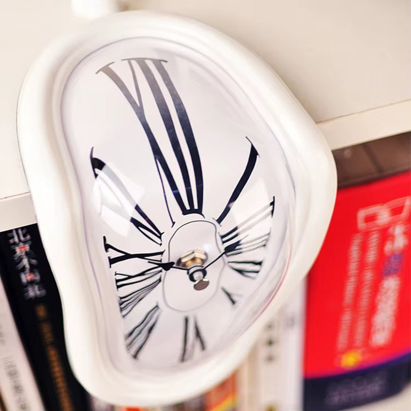 Melting Clock Funny Art Design Nordic Surrealist Desk Table Clock Silent Home Decorative Melting Time Flow Creative Desk Clock