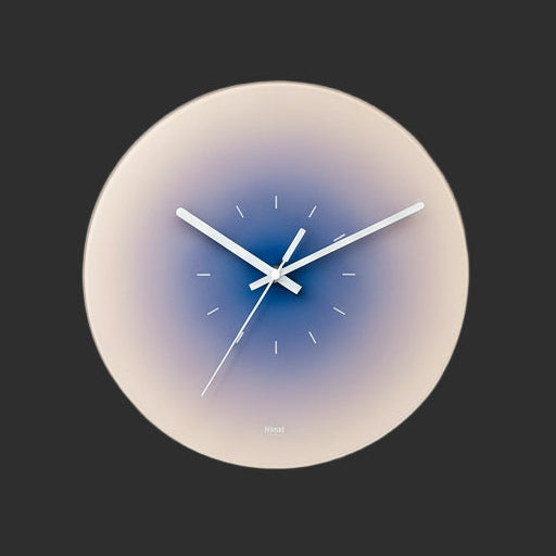 MOMO Nordic Sunset Wall Clock Celebrity Ins Light Luxury Living Room Punch-Free Creative Decoration Mute Simple Glass Clock