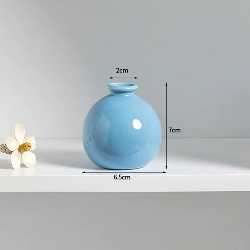 Mini Ceramics Vase Interior Accessories Ceramic Vase Desktop Ornament Flower Arrangement Vase Art Flower Vase Decorative Vase