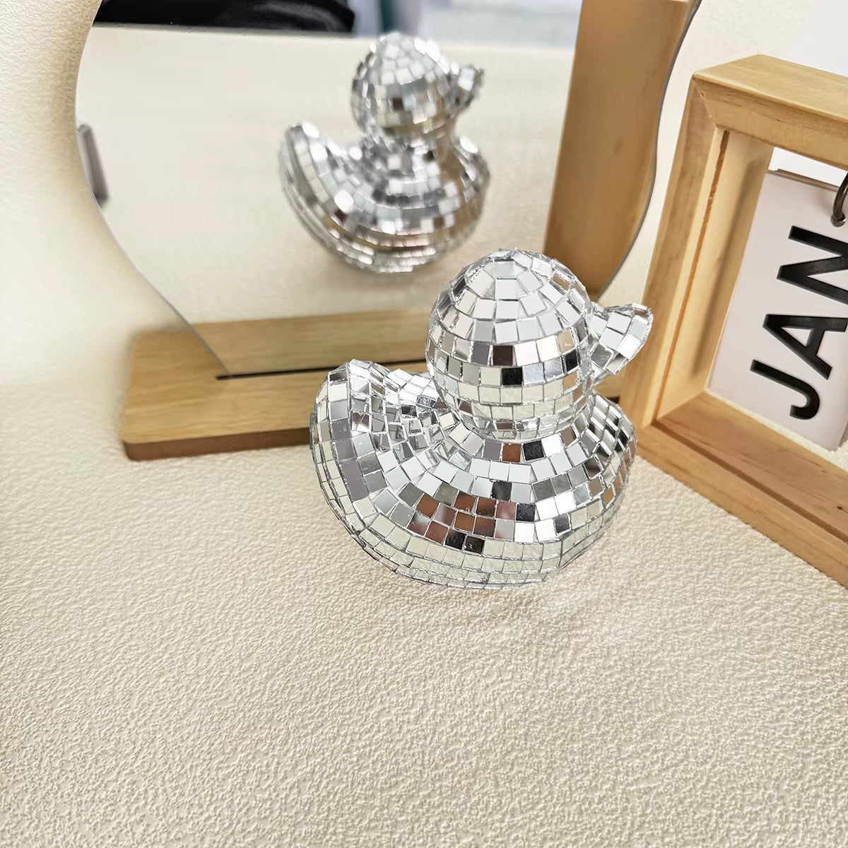 Disco Duck Bedroom Decoration Handmade Mirror Disco Ball Duck Shape Home Art Decor Modern Cute Duck for Table Ornaments