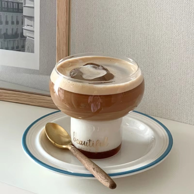 Cocktails Cups Household Latte Coffee Mug Heat Resistant Yogurt Dessert Wine Glass Cup Breakfast Drinking Glasses Drinkware Bar