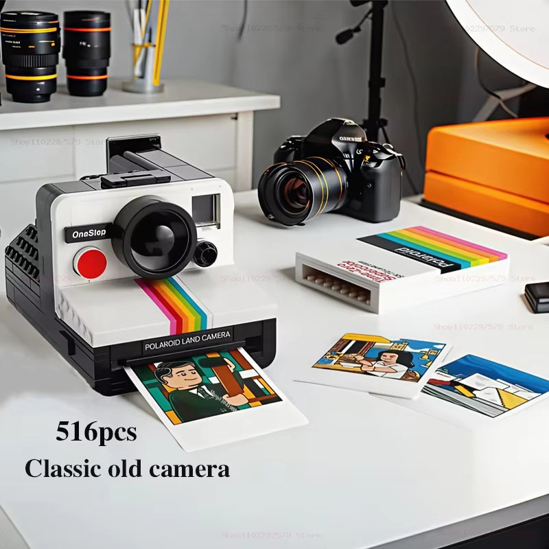 Classic Old Style Camera Decoration Model Boys and Girls Educational Assembly Building Block Toy Children'S Birthday Gift 516PCS