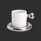 -Nordic Silver Ceramic Coffee Cup, Creative Luxury Mug, Kitchen Drink Set, Milk Cup Gift, Home Decoration, 2023