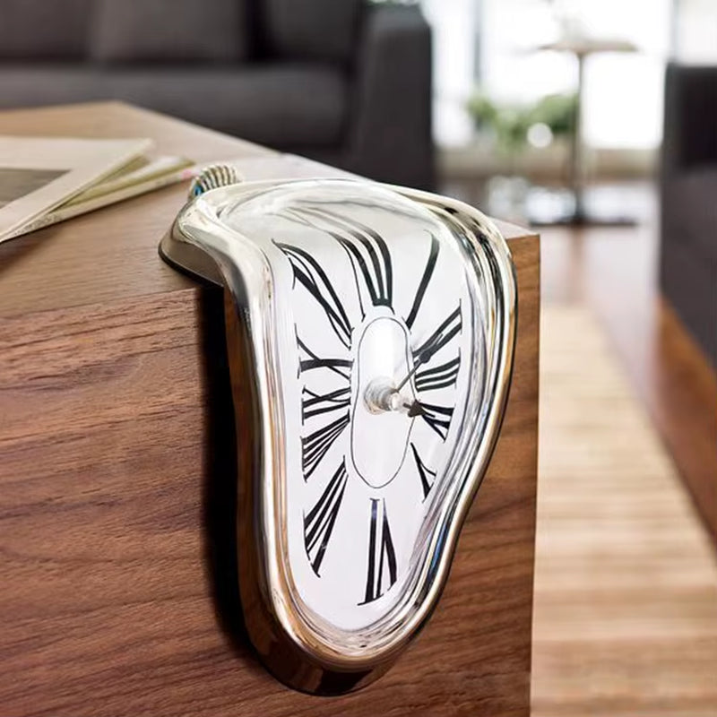 Melting Clock Funny Art Design Nordic Surrealist Desk Table Clock Silent Home Decorative Melting Time Flow Creative Desk Clock