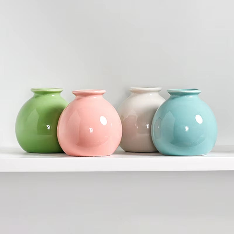 Mini Ceramics Vase Interior Accessories Ceramic Vase Desktop Ornament Flower Arrangement Vase Art Flower Vase Decorative Vase