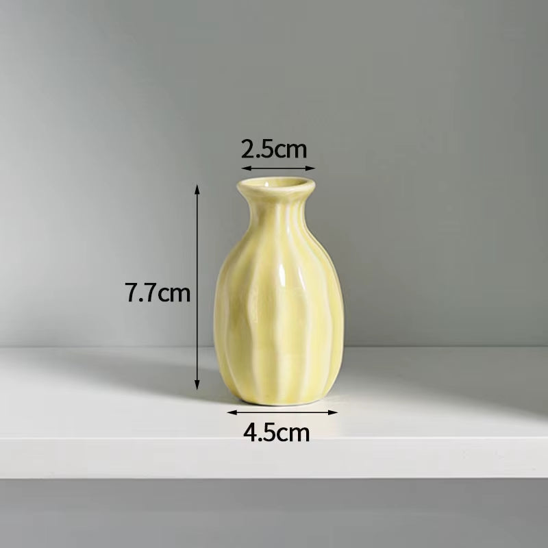 Mini Ceramics Vase Interior Accessories Ceramic Vase Desktop Ornament Flower Arrangement Vase Art Flower Vase Decorative Vase