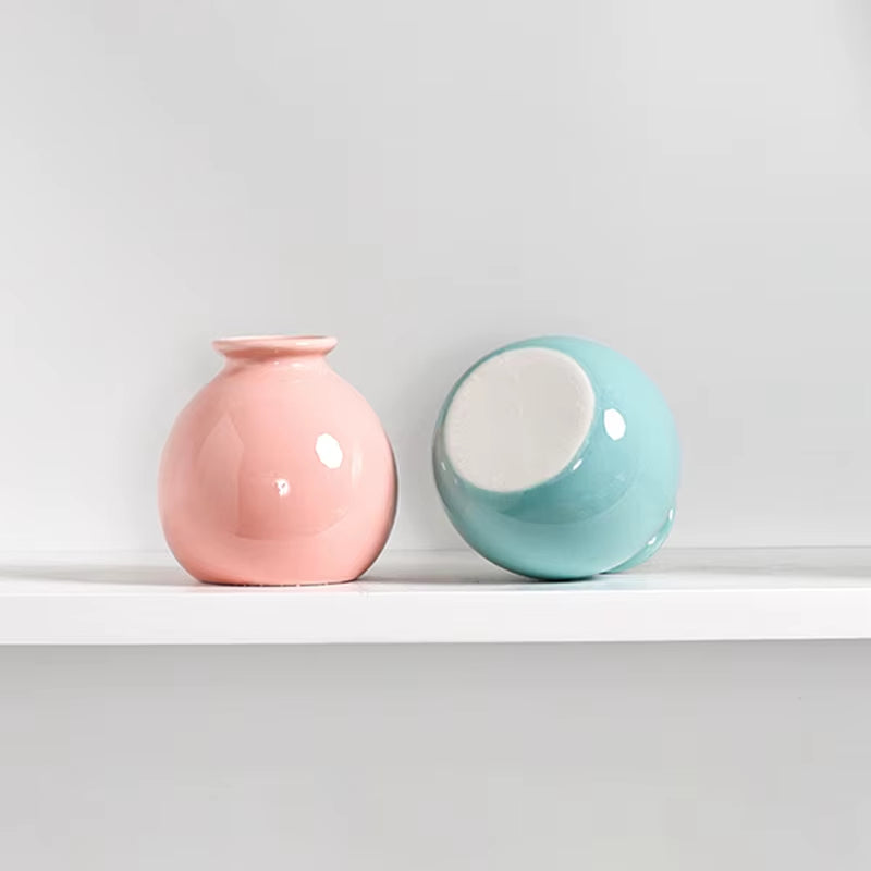 Mini Ceramics Vase Interior Accessories Ceramic Vase Desktop Ornament Flower Arrangement Vase Art Flower Vase Decorative Vase
