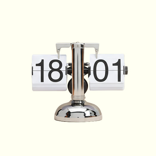 Flip Clock 24 Hours Large Number Battery Powered 304 Stainless Steel Electronic Tabletop Retro Flip Clock for Home Room Office