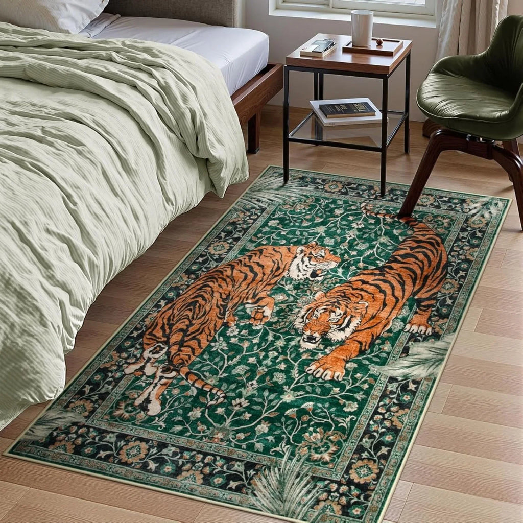 Rug for Living Room Carpet Jungle Tiger Home Decoration Large Area Bedroom Plush Floor Mat Machine Washable Coffee Table Rugs 러그