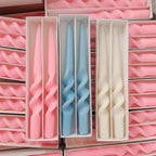 2PC Twist Taper Candles for Wedding Decoration Birthday Festival Table Decor Long Stick Nordic Unscented Handmade Candles