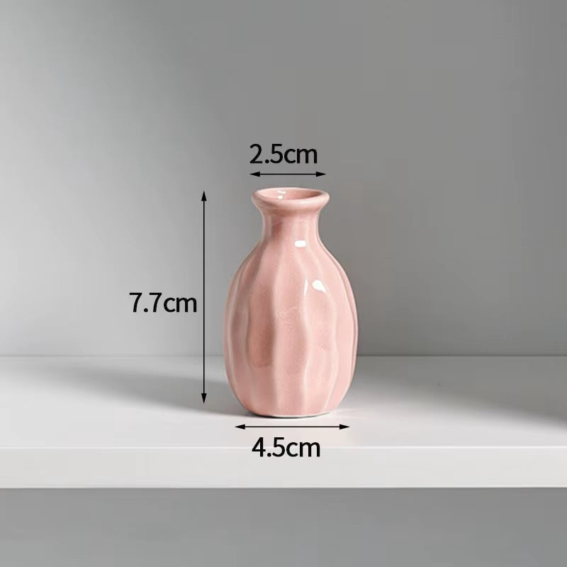 Mini Ceramics Vase Interior Accessories Ceramic Vase Desktop Ornament Flower Arrangement Vase Art Flower Vase Decorative Vase