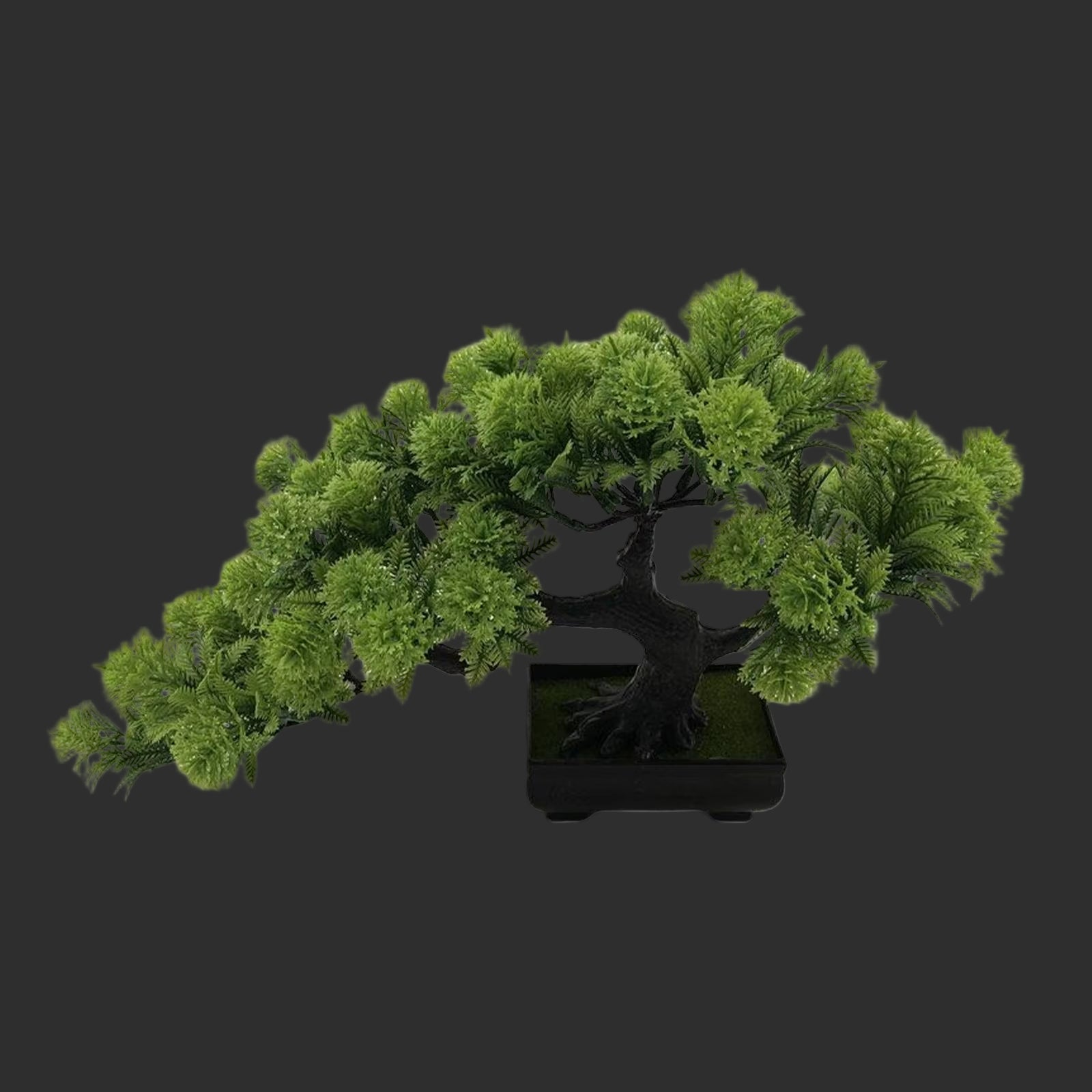 Artificial Bonsai Pine Tree Simulation Potted Plants Desktop Display Tree for Bookshelf Living Room Windowsill Decoration