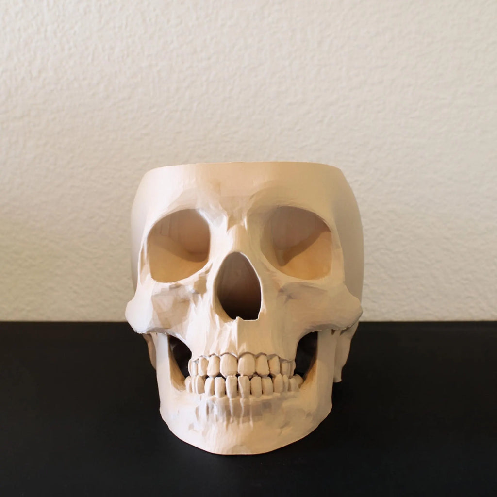 Skull Planter Pot - Plant Pot 3D Printed - Human Skull Replica - Halloween Decor - Plant Horror Gothic - Succulent Planter - Memento Mori
