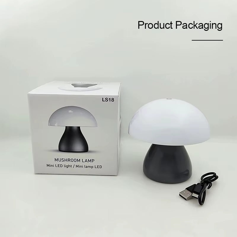 Mushroom Led Table Lamp Charging Touch Desk Coffee Bar, Hotel Bedroom Decoration, Nordic Creative Atmosphere, Small Night Light