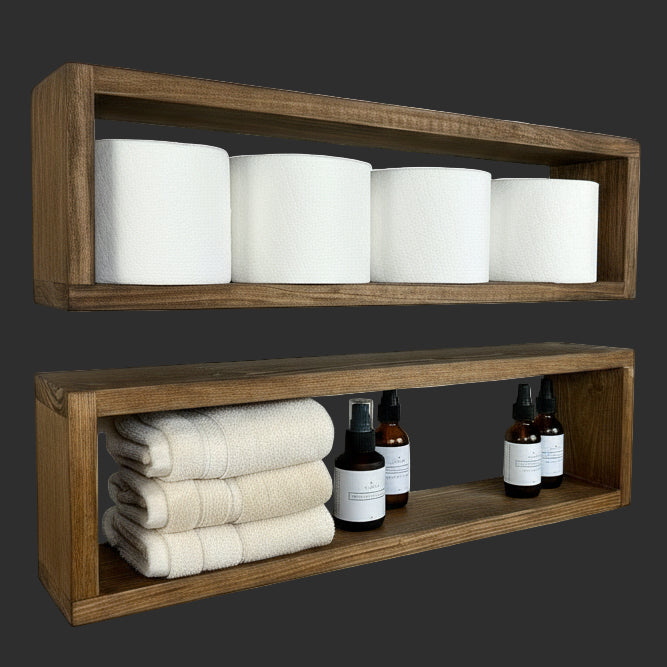 Handmade Floating Rectangle Shelf, Minimalist Bathroom Storage, Kitchen Wood Shelf, Mid Century Modern Toilet Paper Holder, Wall Décor
