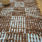 Medium Brown White Rug / Handwoven Rug / Unique Rug / Doormat Rug / Bathroom Rug / Recycled Rug / Modern Rug / Cotton Area Rug / Bedside Rug